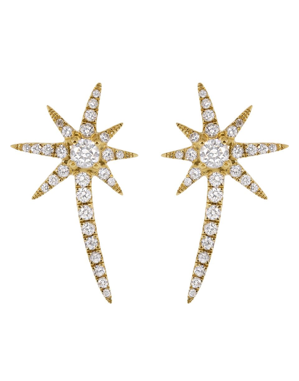 GRAZIELA-Diamond Shooting Sunburst Earrings-YELLOW GOLD