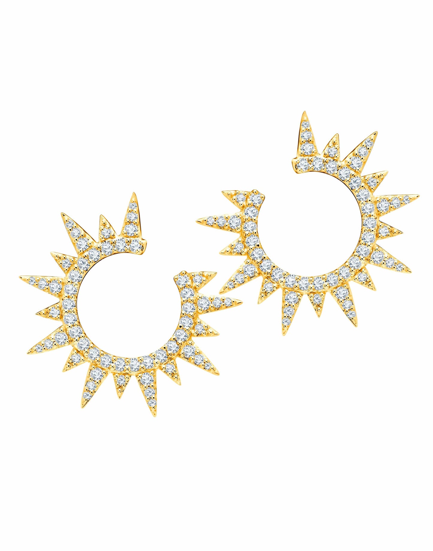 GRAZIELA-Diamond Starburst Earrings-YELLOW GOLD