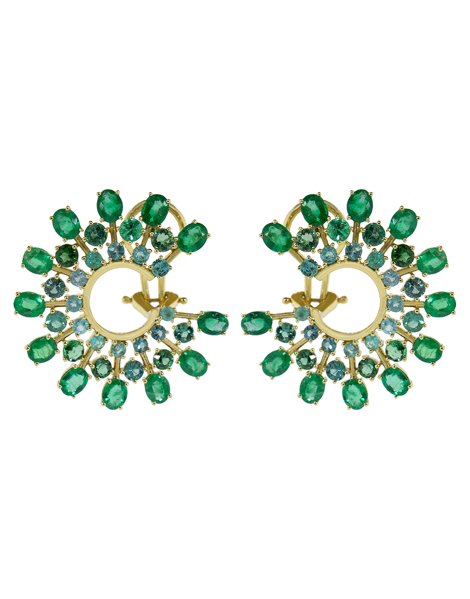 GRAZIELA-Emerald and Paraiba Hoop Earrings-YELLOW GOLD