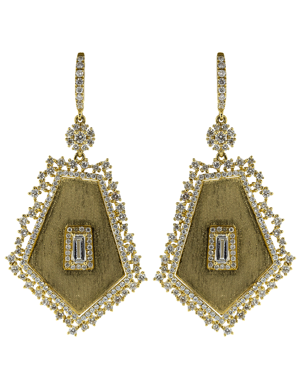 GRAZIELA-Large Pentagon Slice Earrings-YELLOW GOLD