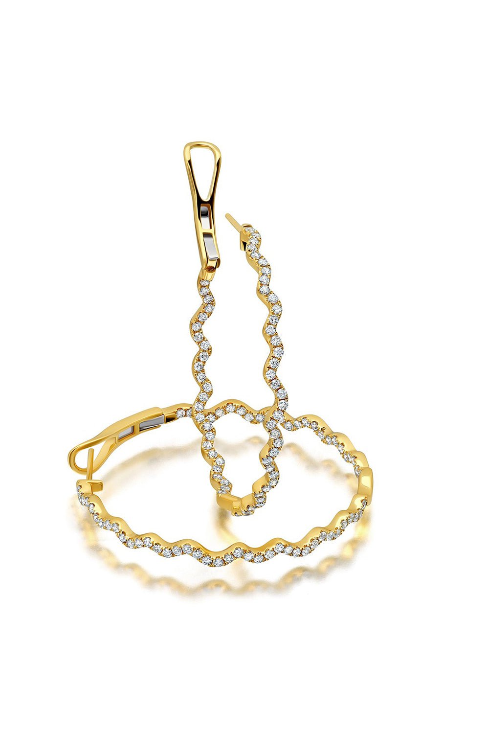 GRAZIELA-Rio Diamond Inside Outside Hoop Earrings-YELLOW GOLD