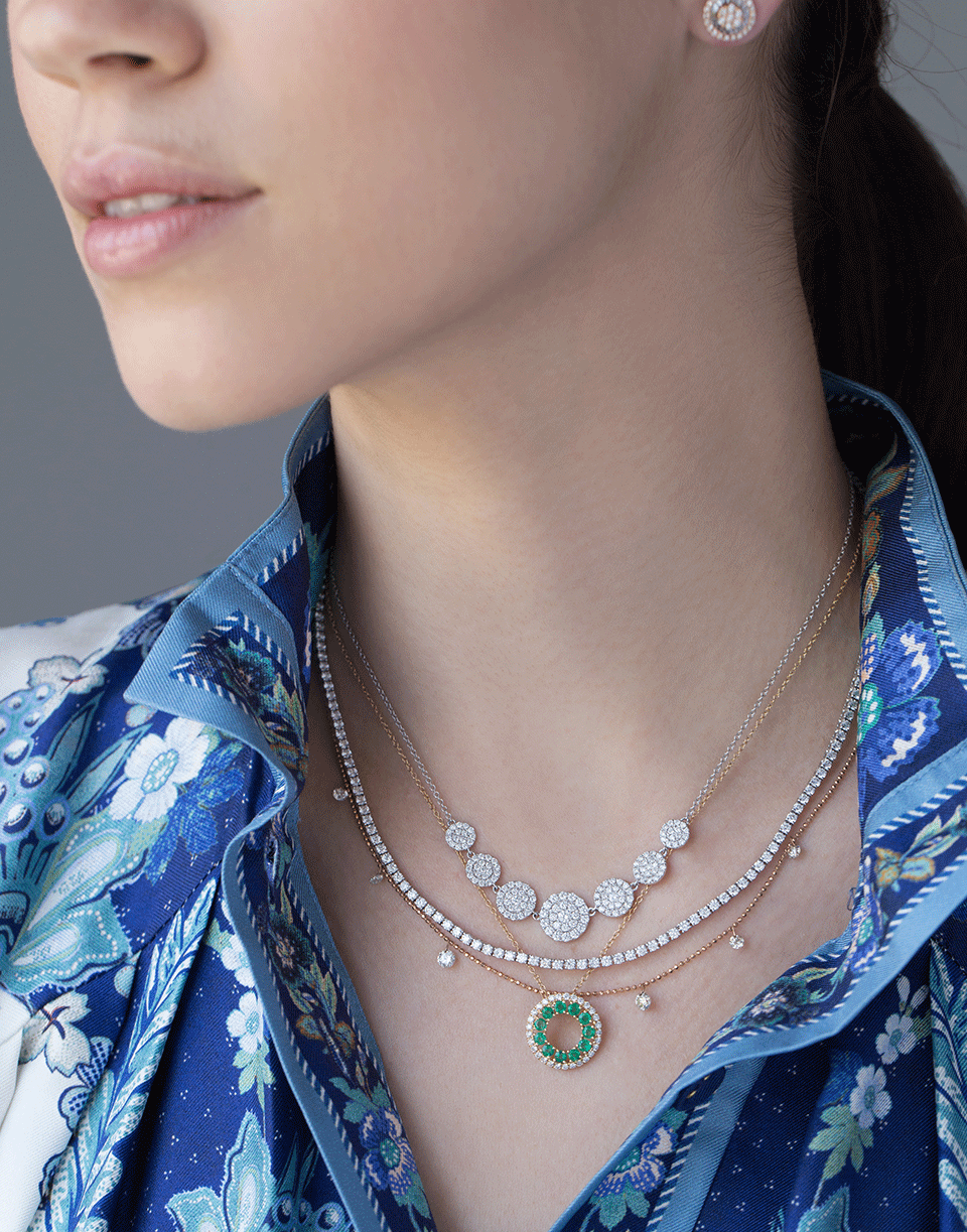 GRAZIELA-Small Floating Diamond Necklace-ROSE GOLD