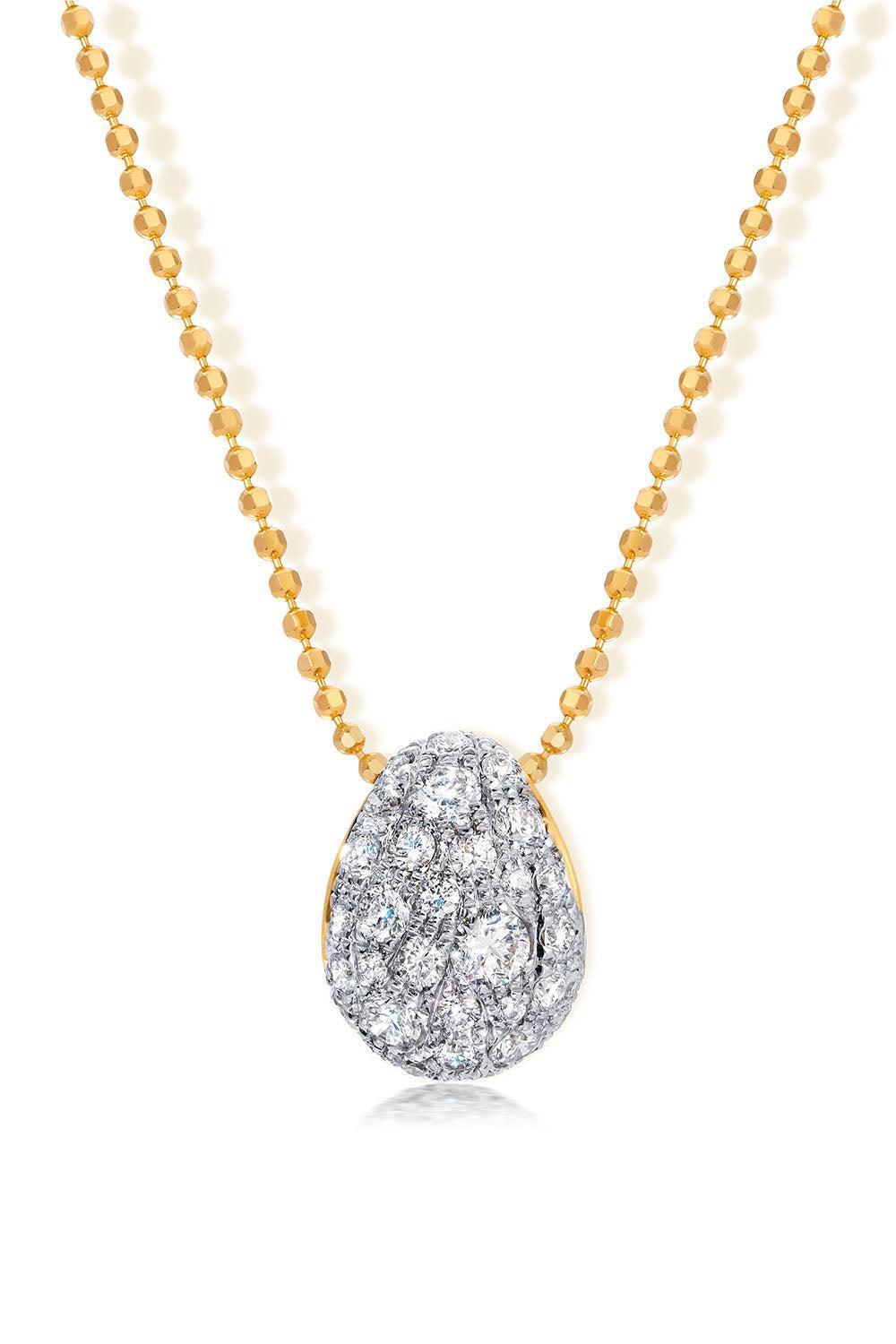 GRAZIELA-Diamond Bahia Pendant Necklace-WHITE GOLD