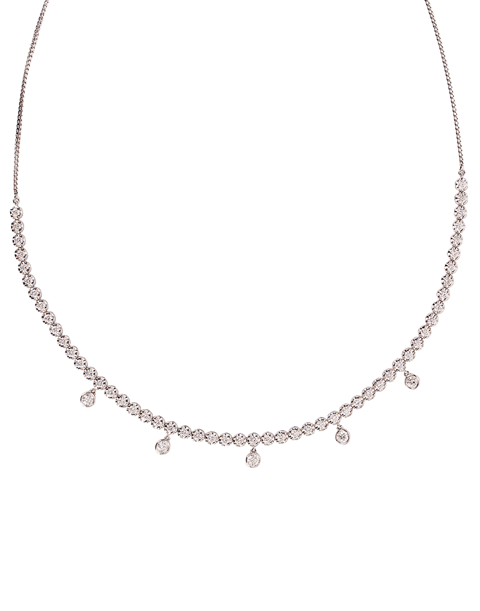 GRAZIELA-Floating Diamond Choker Necklace-WHITE GOLD