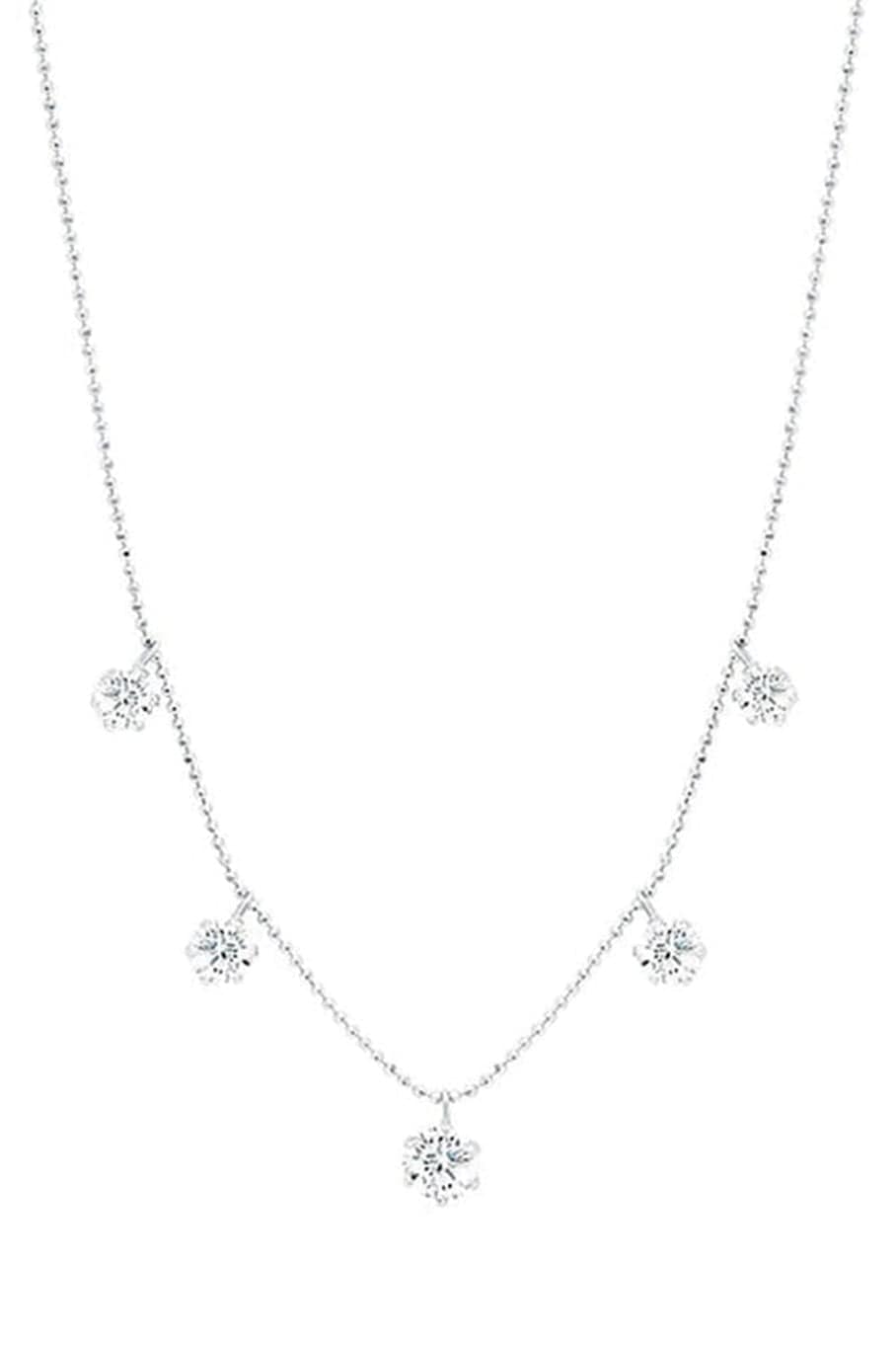 GRAZIELA-Large Floating Diamond Necklace-