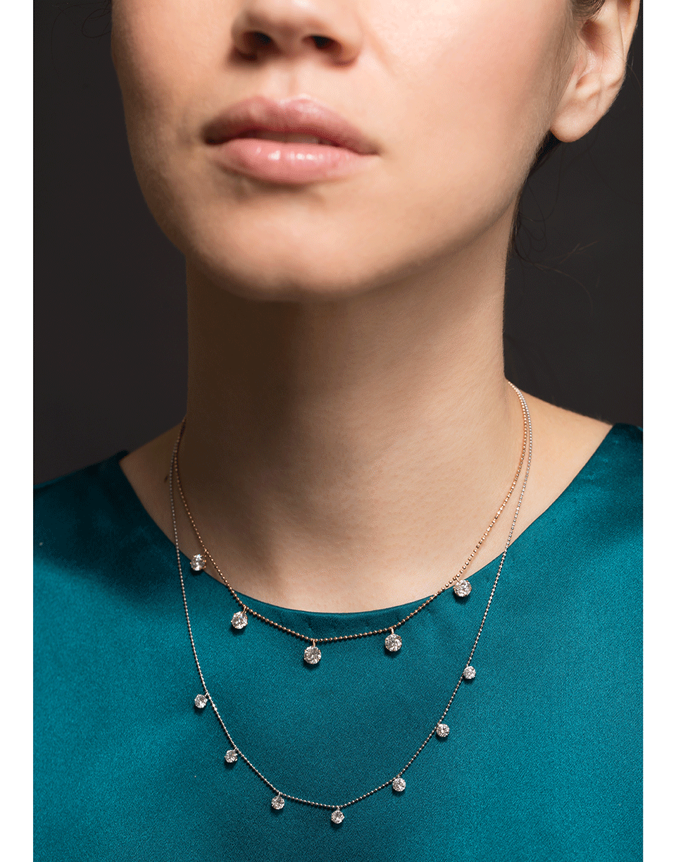 GRAZIELA-Medium Floating Diamond Necklace-WHITE GOLD