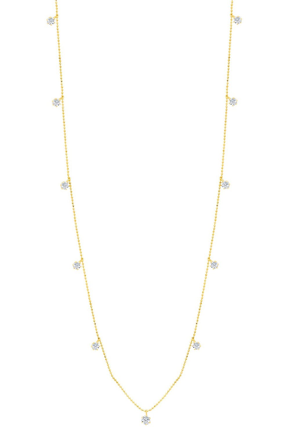 GRAZIELA-Floating Diamond Necklace-YELLOW GOLD