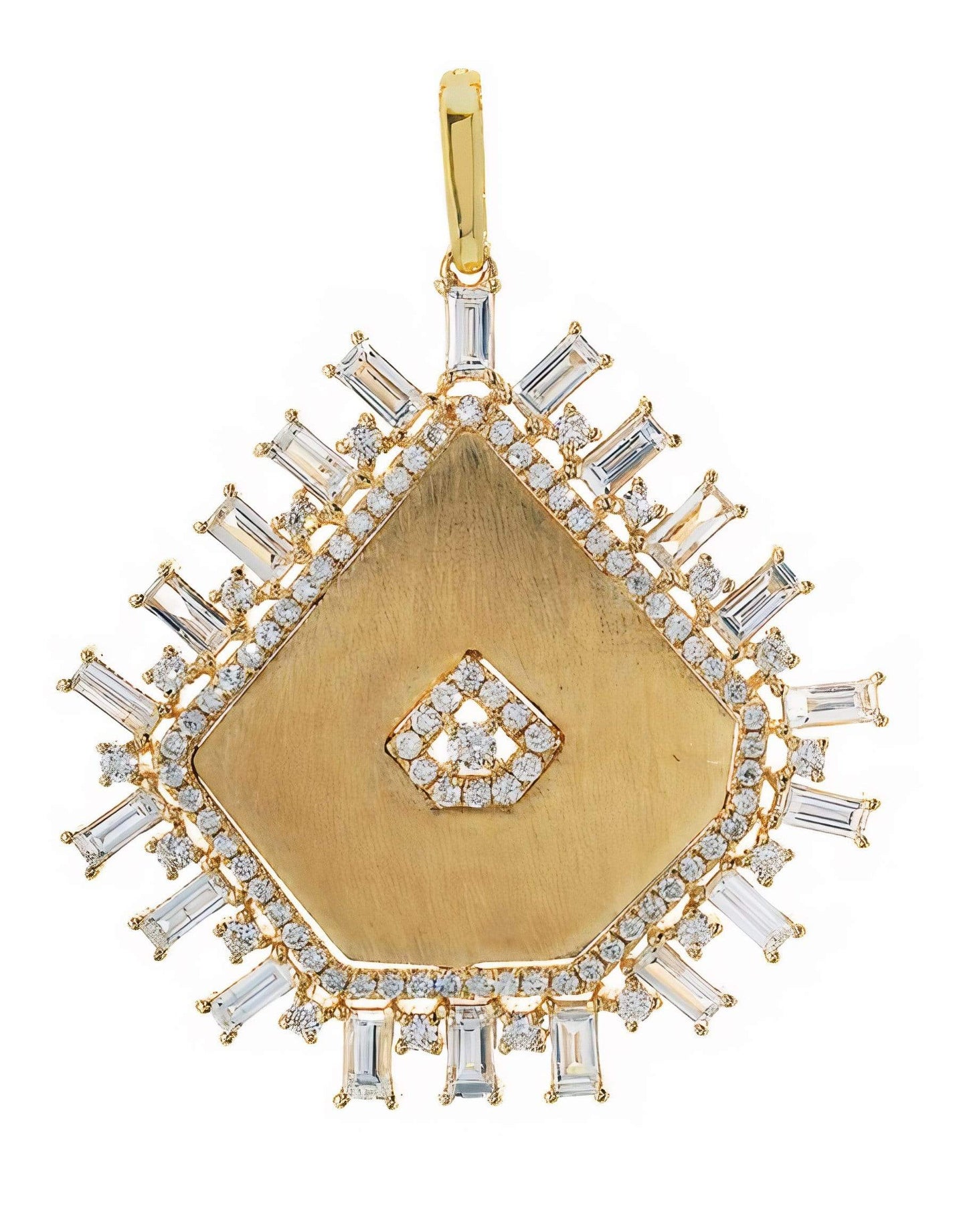 GRAZIELA-Diamond Pentagon Pendant-YELLOW GOLD