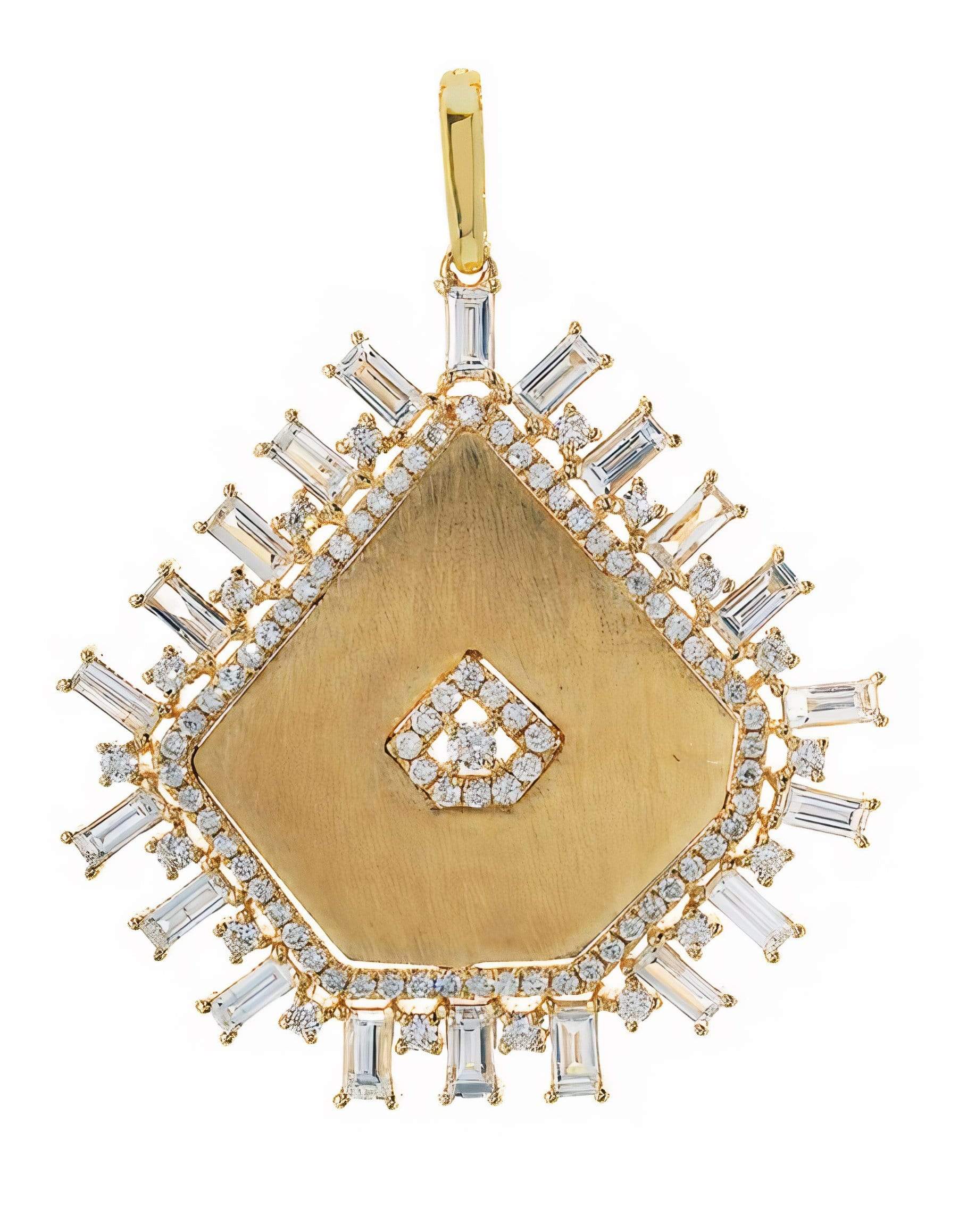 GRAZIELA-Diamond Pentagon Pendant-YELLOW GOLD