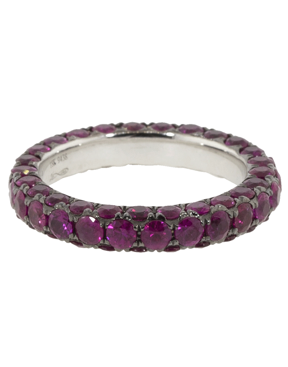 GRAZIELA-Three Sided Ruby Band Ring-BLACK GOLD