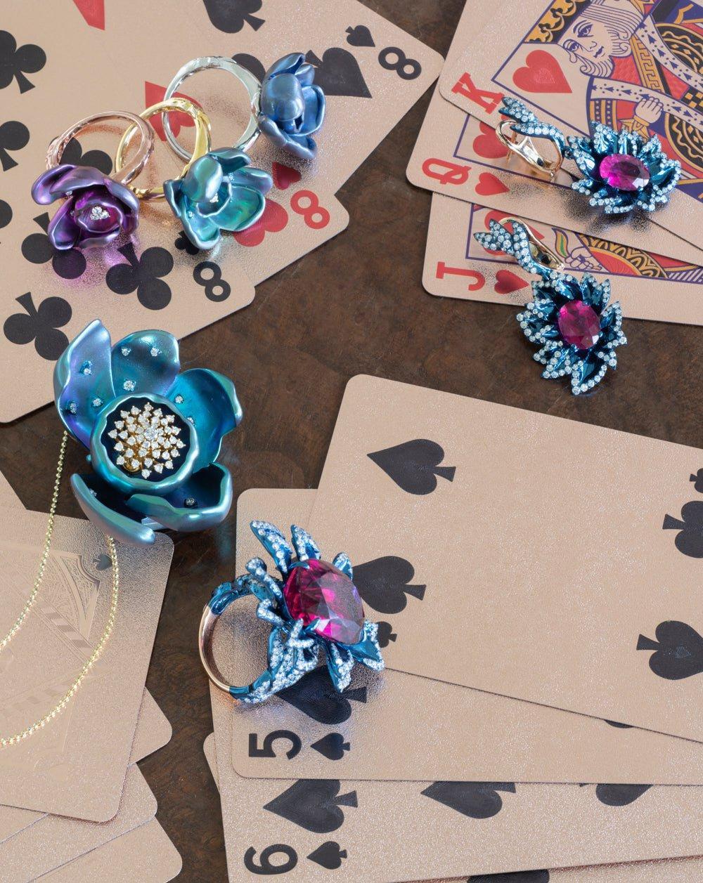 GRAZIELA-Purple Titanium Orchid Ring-ROSE GOLD