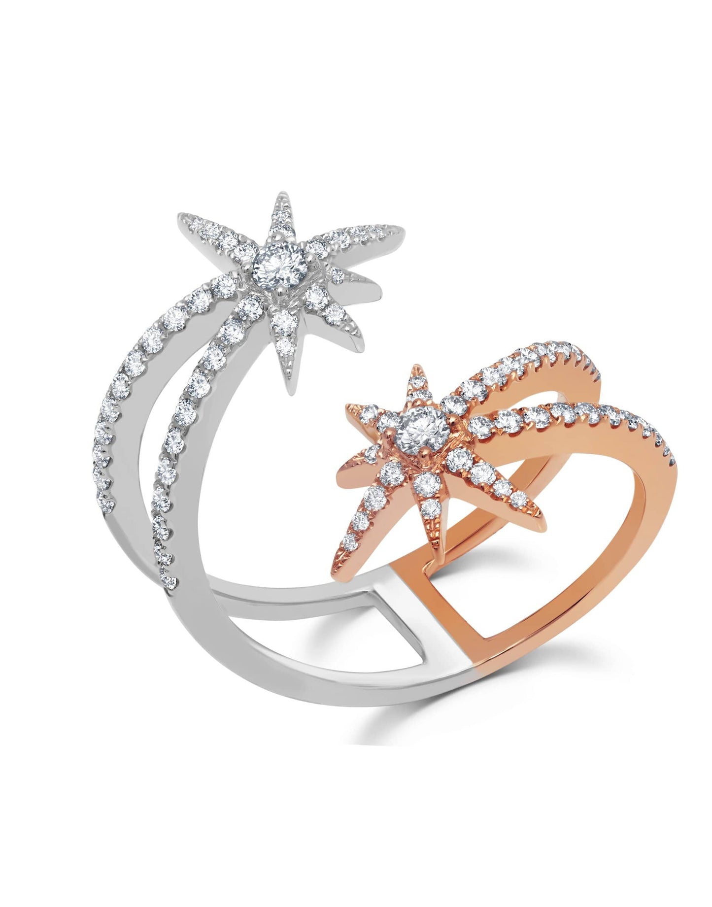 GRAZIELA-Shooting Starburst Diamond Ring-ROSE GOLD