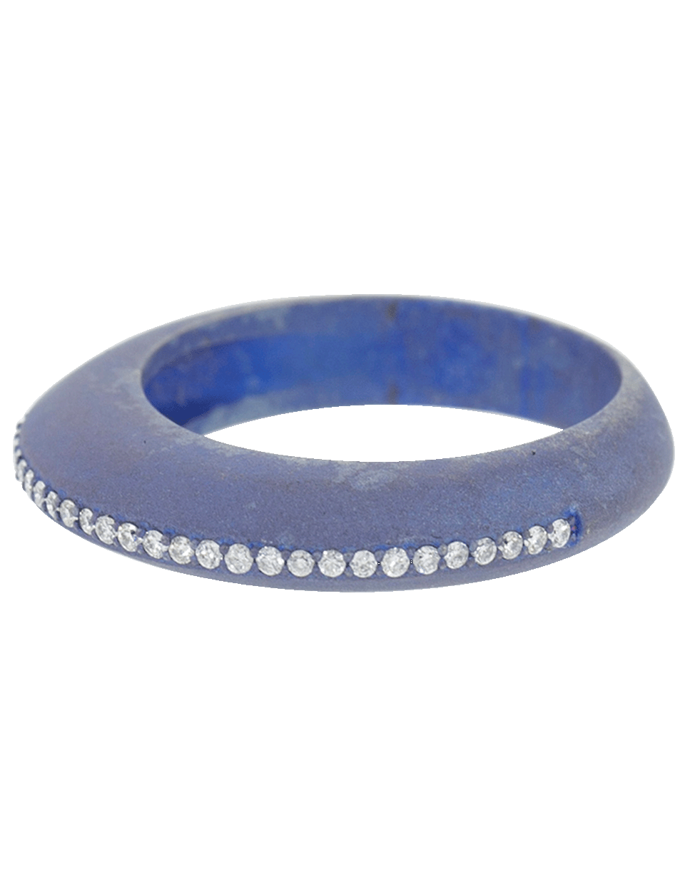 GRAZIELA-Diamond and Blue Matte Titanium Ring-TITANIUM