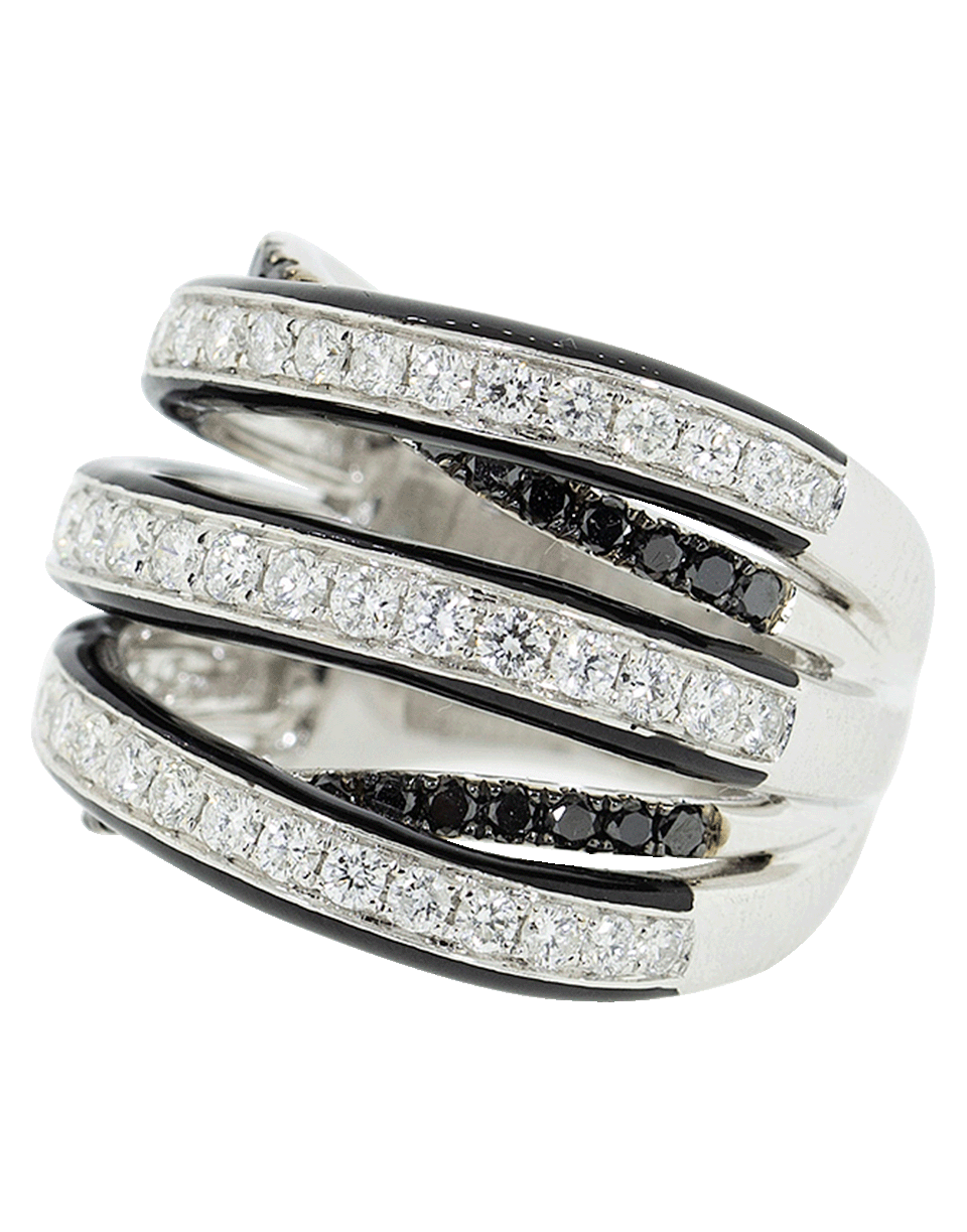 GRAZIELA-Diamond and Enamel Ring-WHITE GOLD