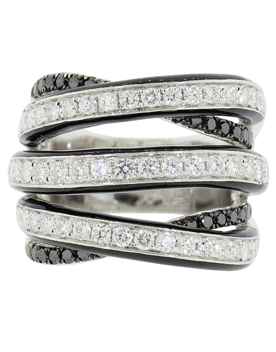 GRAZIELA-Diamond and Enamel Ring-WHITE GOLD