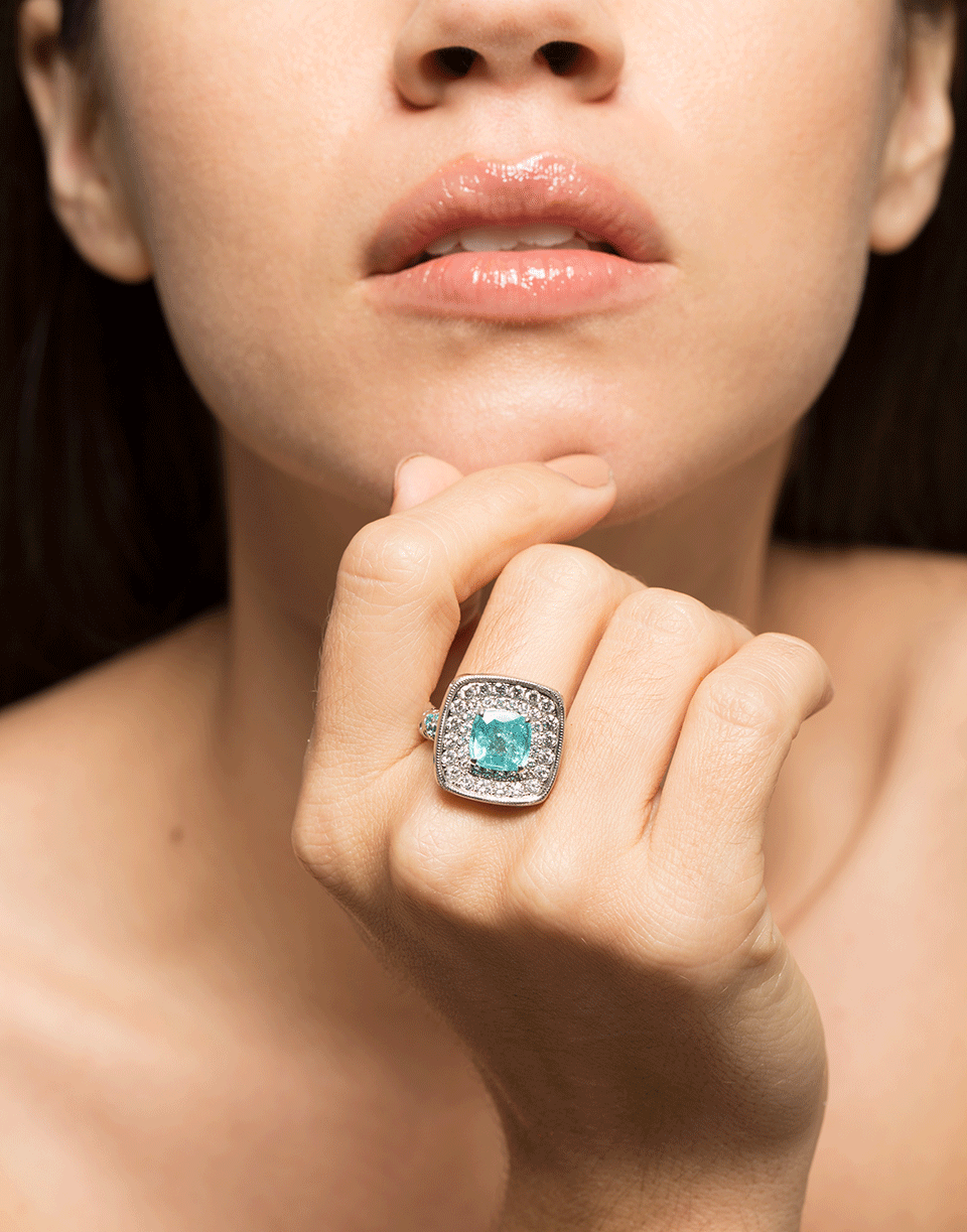 GRAZIELA-Paraiba Tourmaline Cocktail Ring-WHITE GOLD