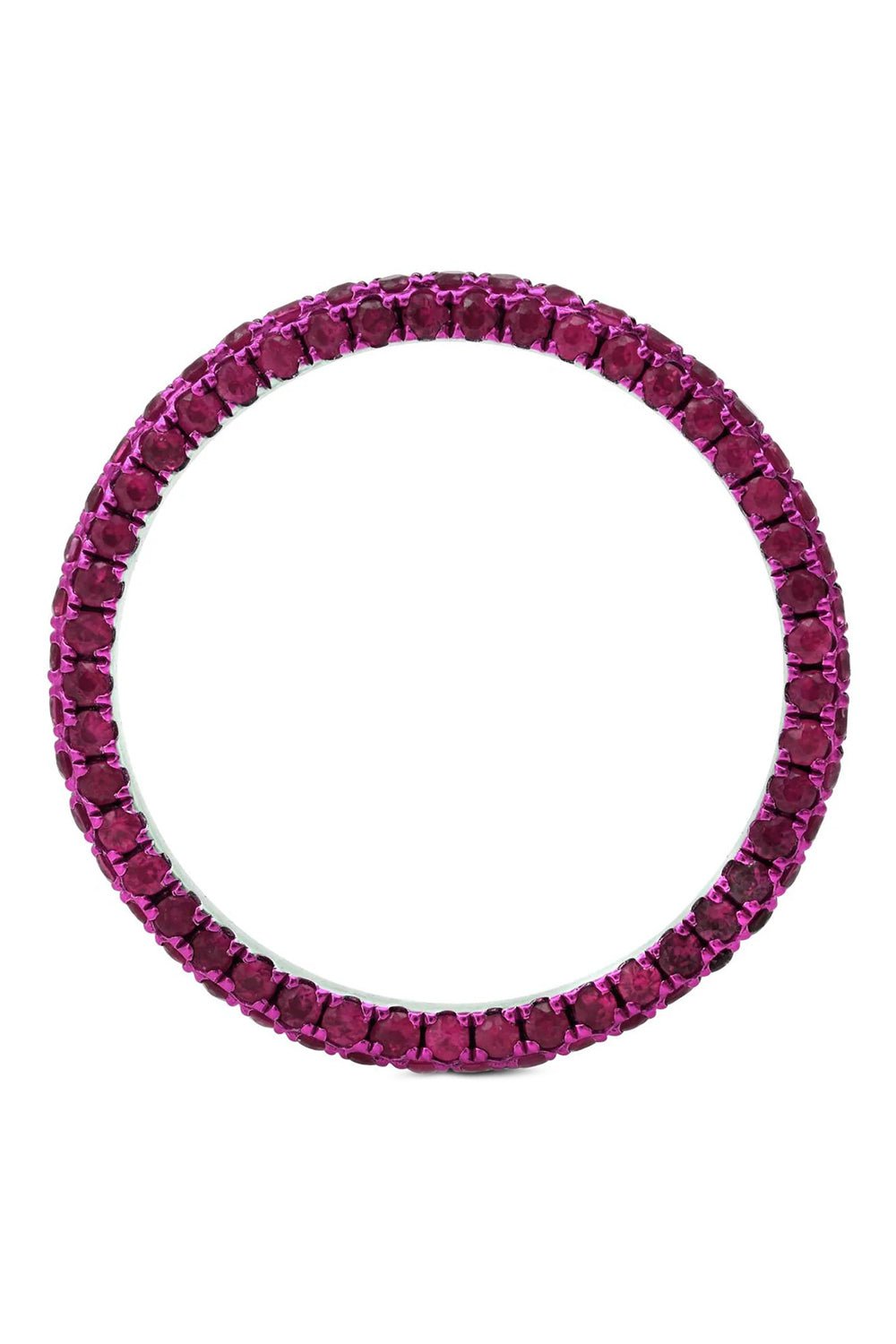 GRAZIELA-3 Sided Band Ring - Ruby-WHITE GOLD