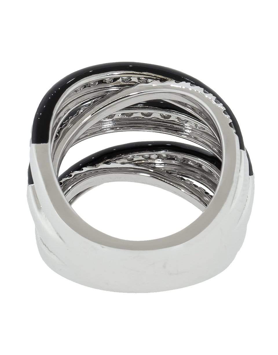 GRAZIELA-Black and White Diamond Enamel Ring-WHITE GOLD