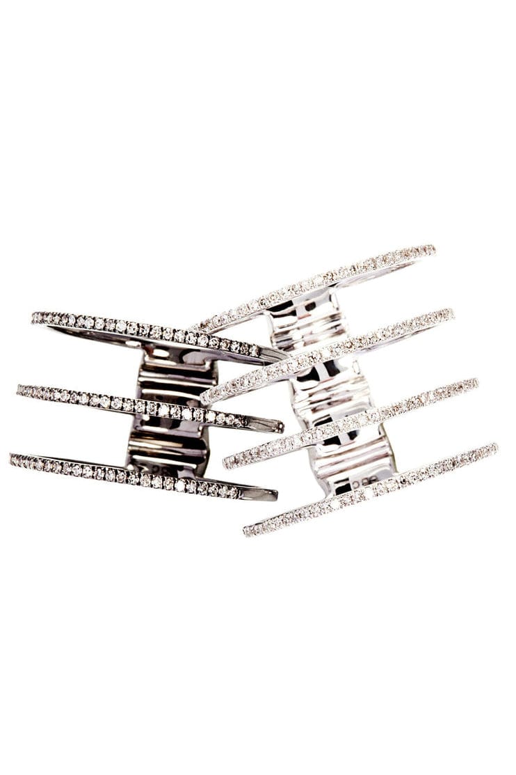 GRAZIELA-Black Mega Band Ring-WHITE GOLD
