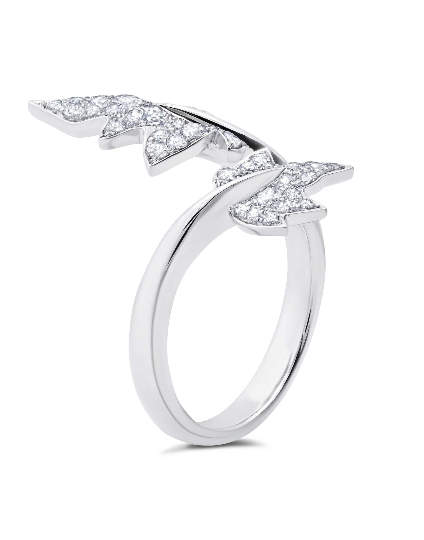 GRAZIELA-Diamond Folha Leaf Ring-WHITE GOLD