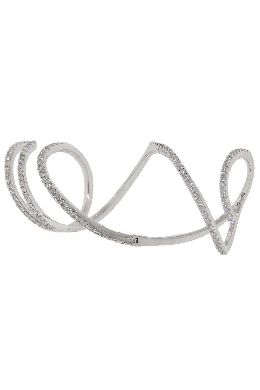 GRAZIELA-Diamond Mega Swirl Ring-WHITE GOLD