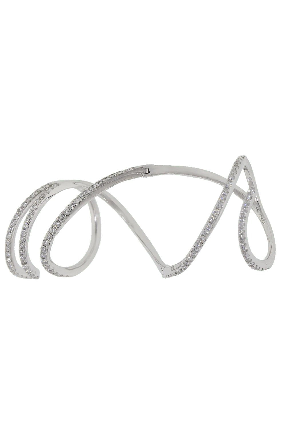 GRAZIELA-Diamond Mega Swirl Ring-WHITE GOLD