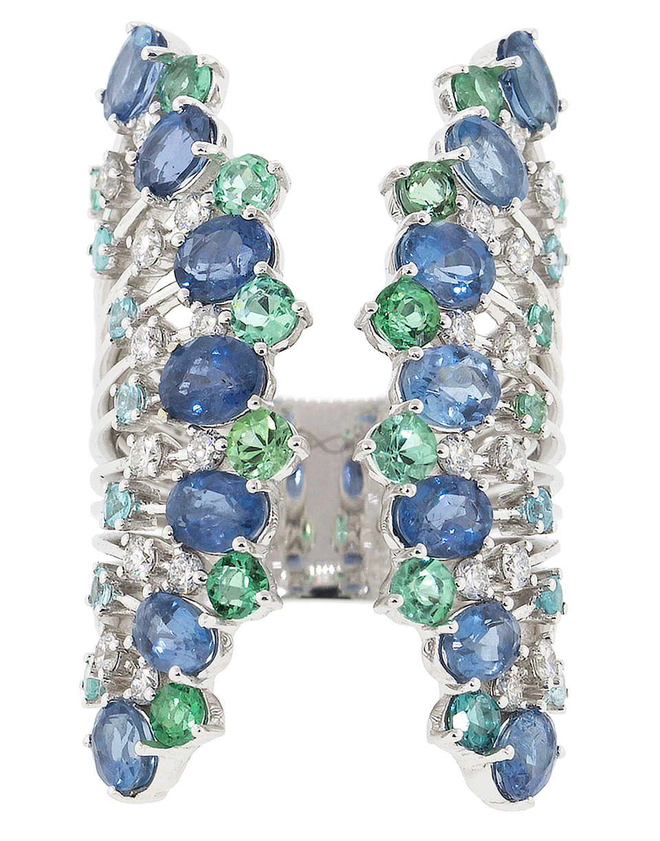 GRAZIELA-Midnight Aquamarine And Paraiba Tourmaline Ring-WHITE GOLD