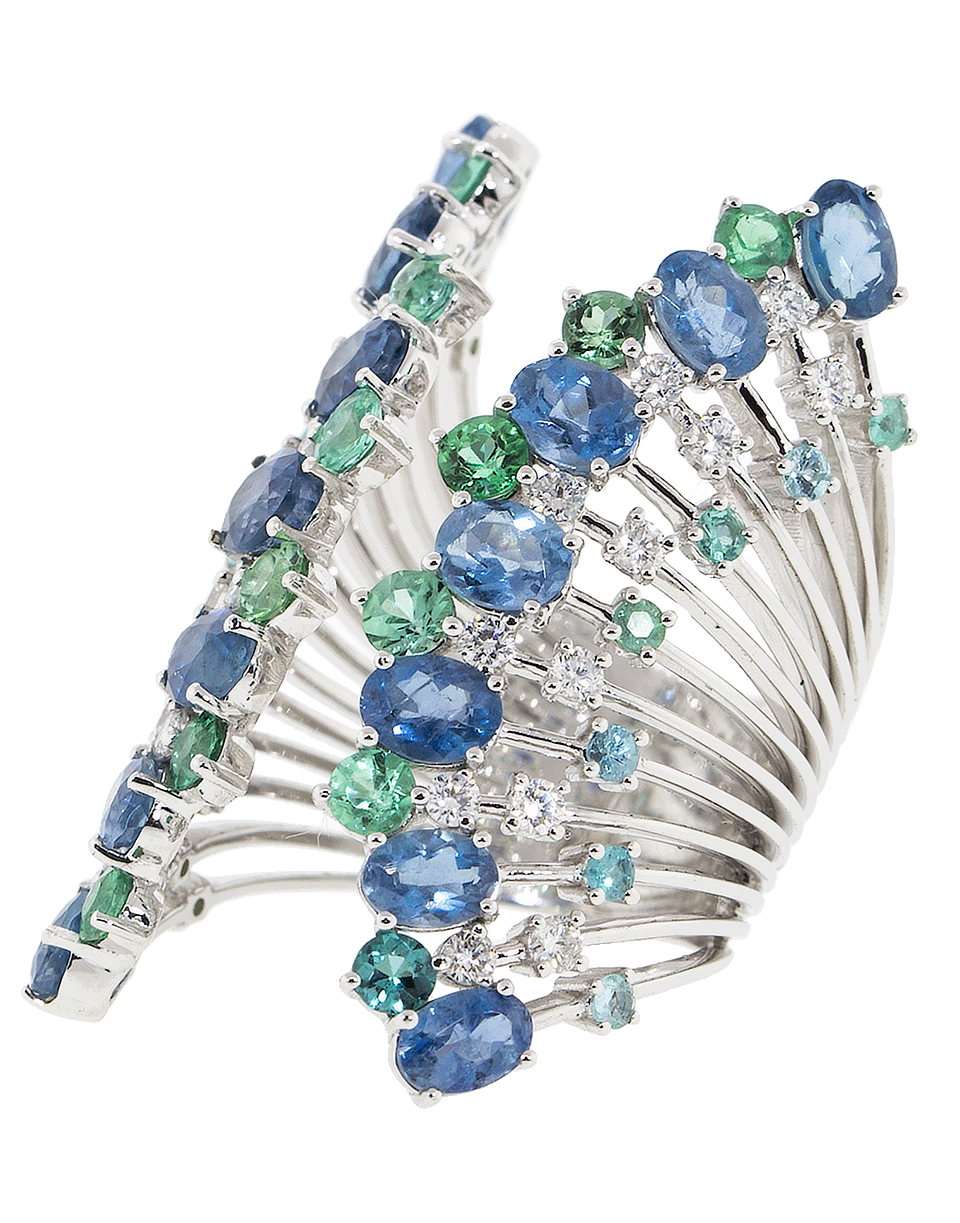 GRAZIELA-Midnight Aquamarine And Paraiba Tourmaline Ring-WHITE GOLD
