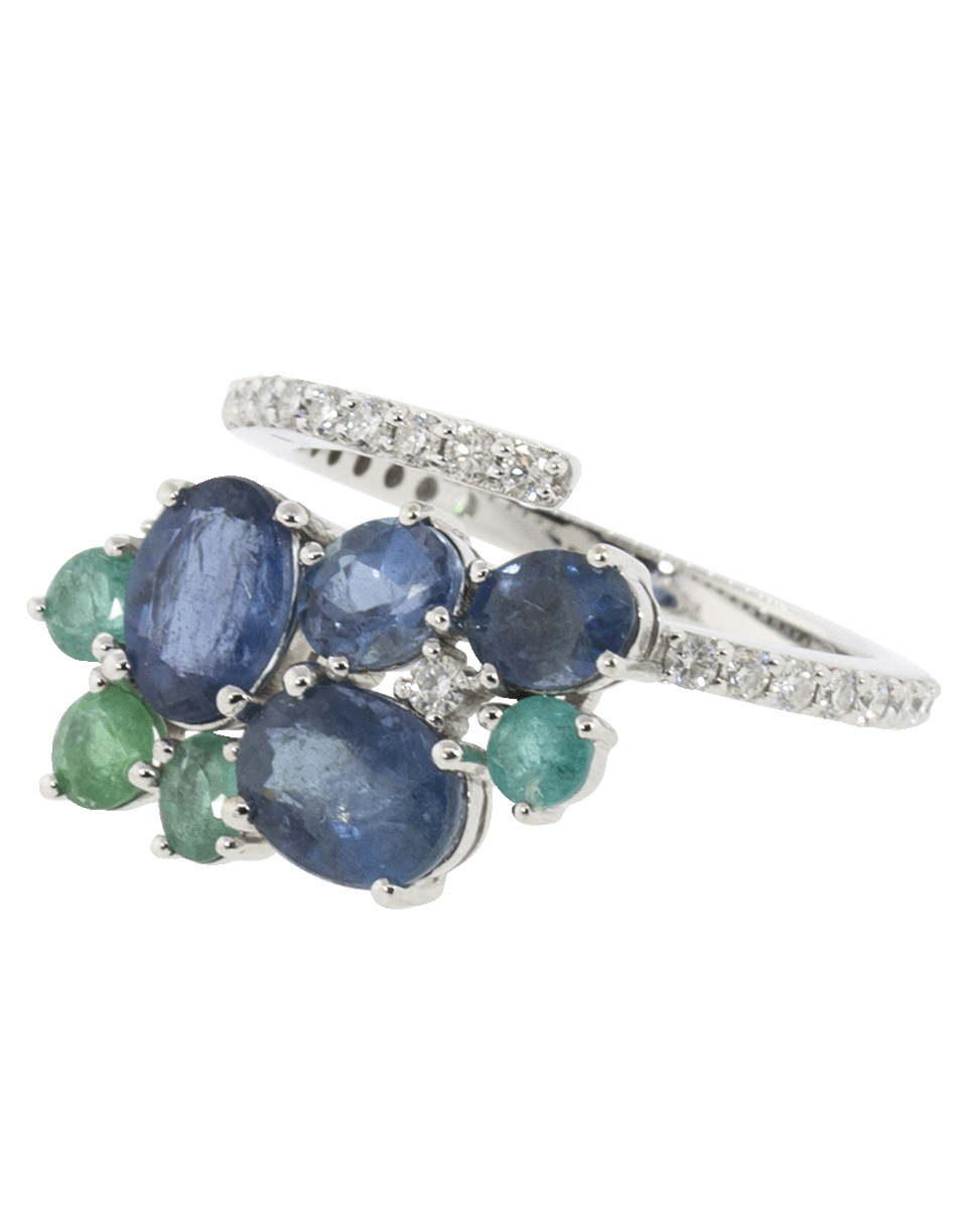 GRAZIELA-Midnight Aquamarine Ring-WHITE GOLD