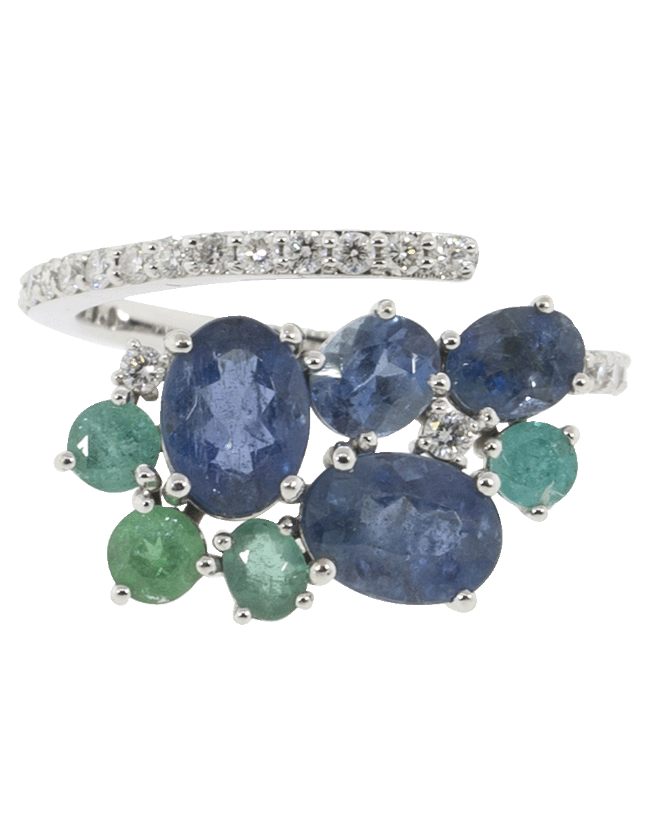GRAZIELA-Midnight Aquamarine Ring-WHITE GOLD