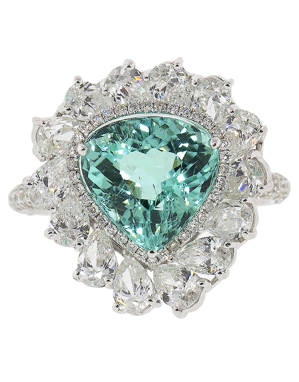 GRAZIELA-Paraiba And Diamond Obsession Ring-WHITE GOLD