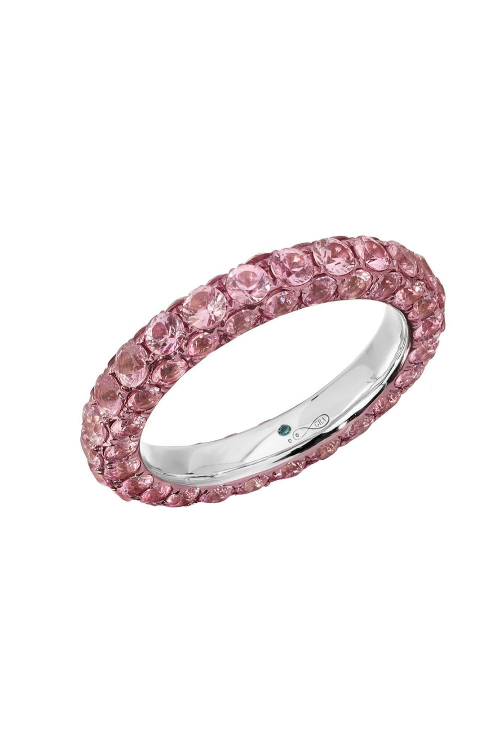 GRAZIELA-Pink Sapphire 3 Sided Ring-WHITE GOLD