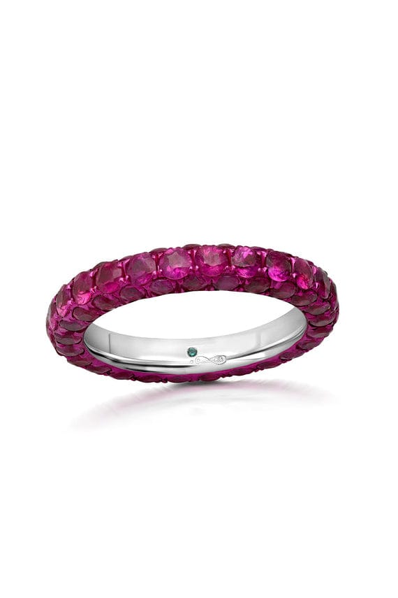GRAZIELA-Ruby 3 Sided Band-WHITE GOLD