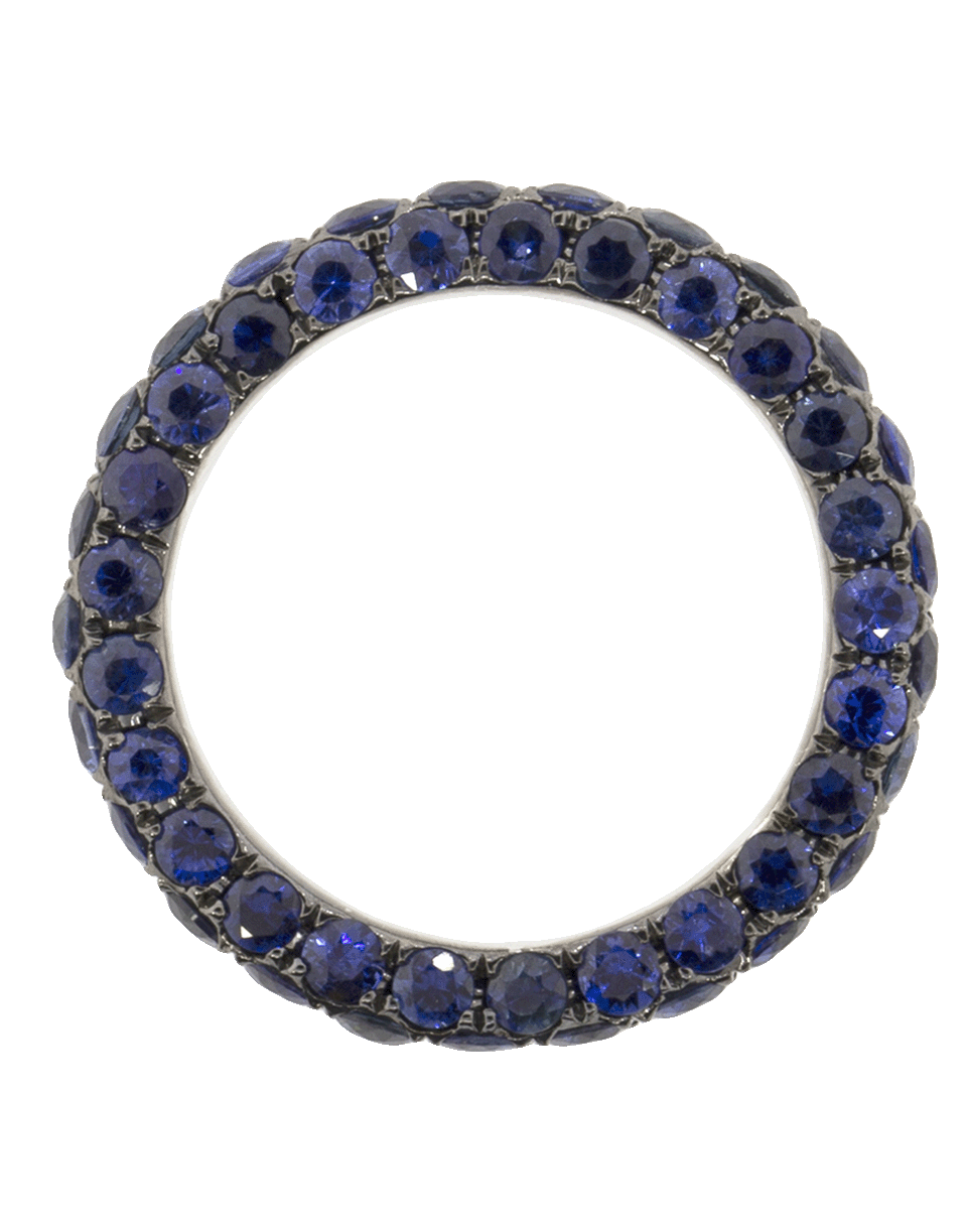 GRAZIELA-Three Sided Blue Sapphire Band-WHITE GOLD
