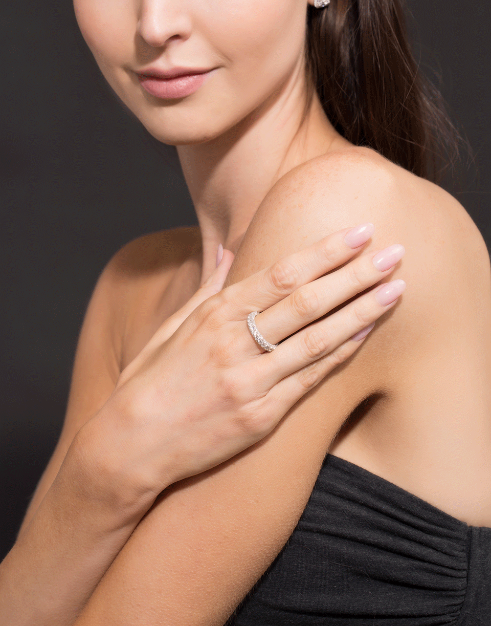 GRAZIELA-Three Sided Diamond Band-WHITE GOLD