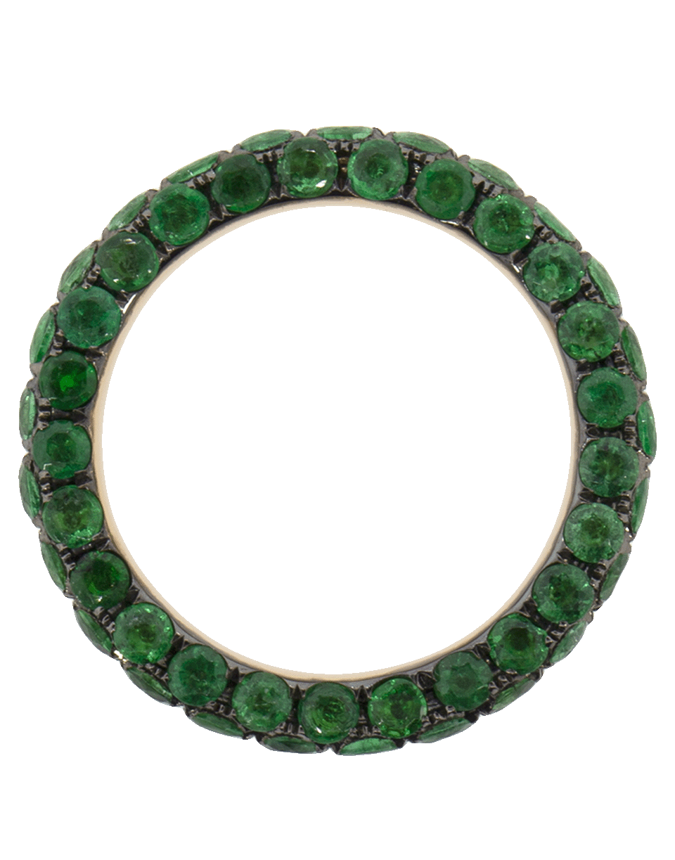 GRAZIELA-Three Sided Emerald Band Ring-WHITE GOLD