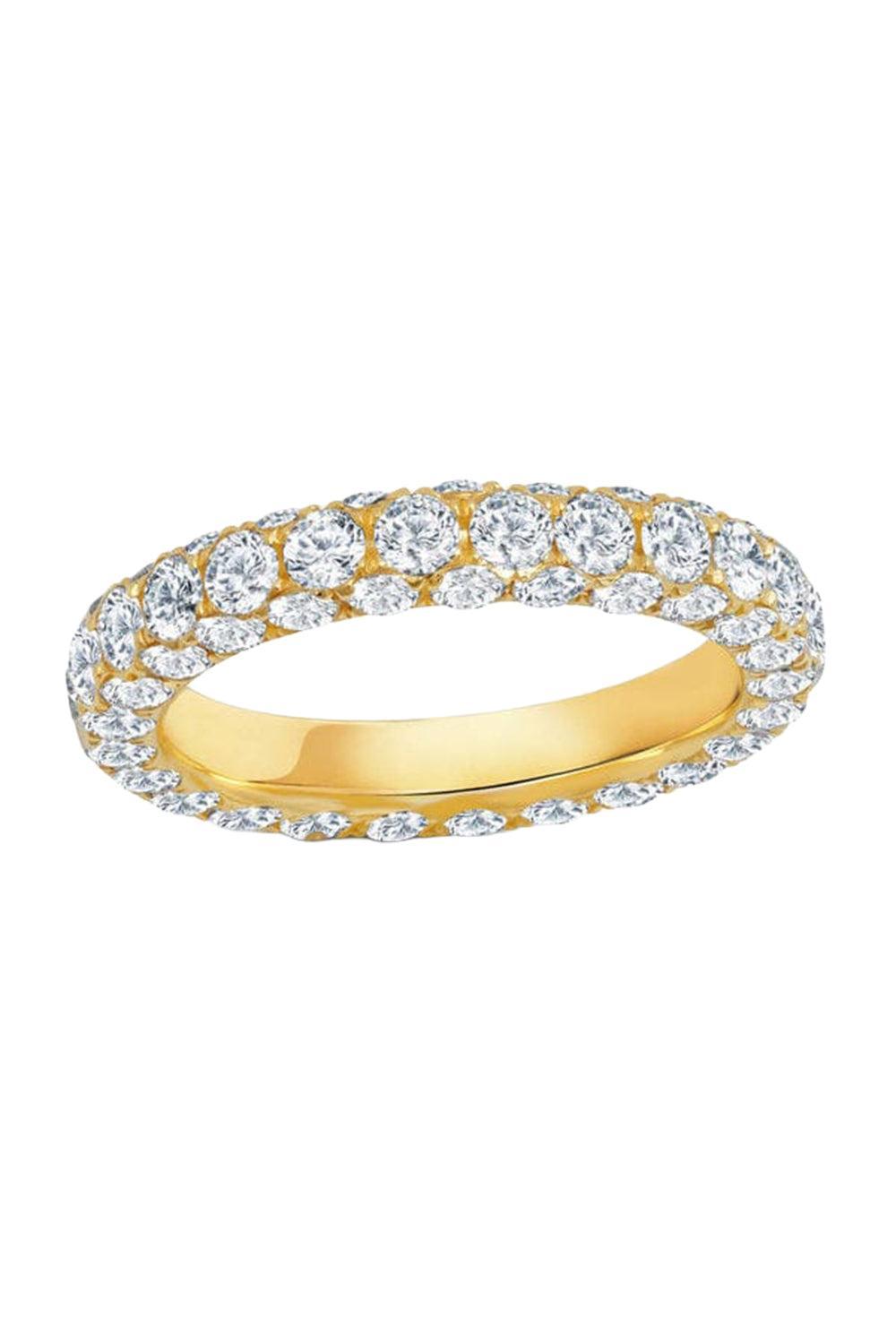 Diamond 3 Sided Band Ring-YELLOW GOLD-7-JEWELRYFINE JEWELRING-GRAZIELA