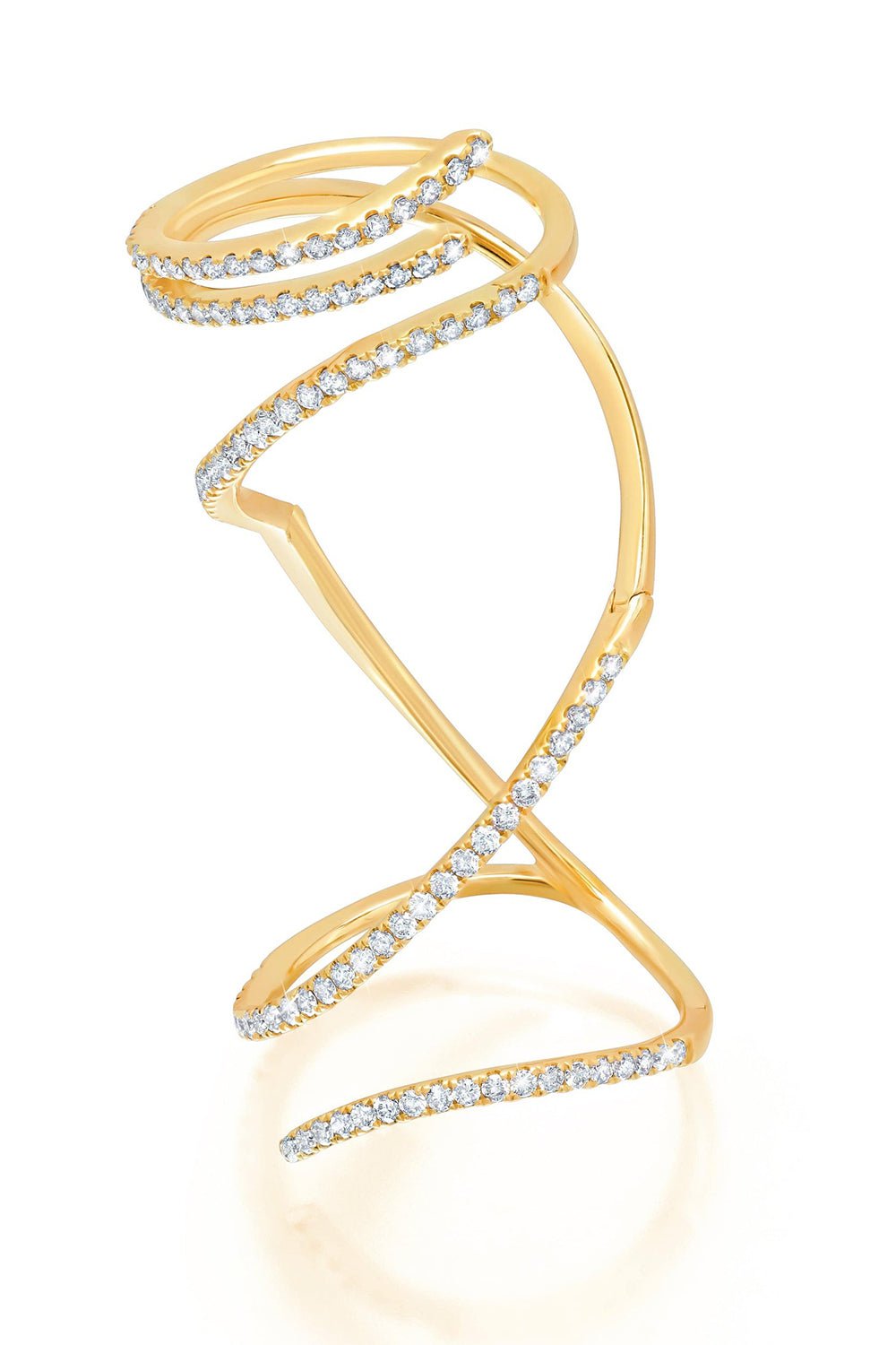 GRAZIELA-Diamond Mega Swirl Ring-YELLOW GOLD