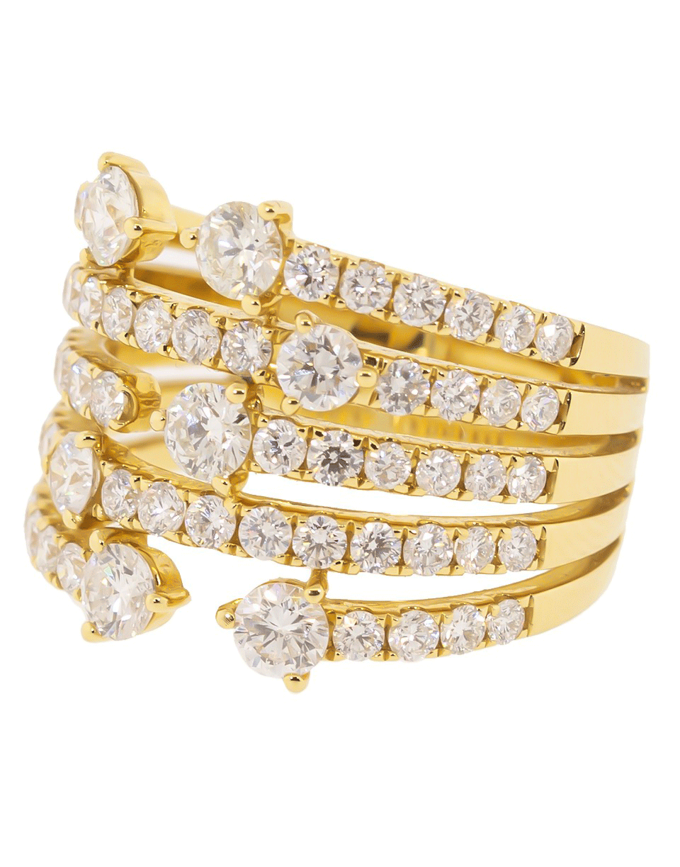 GRAZIELA-Medium Diamond Cage Ring-YELLOW GOLD