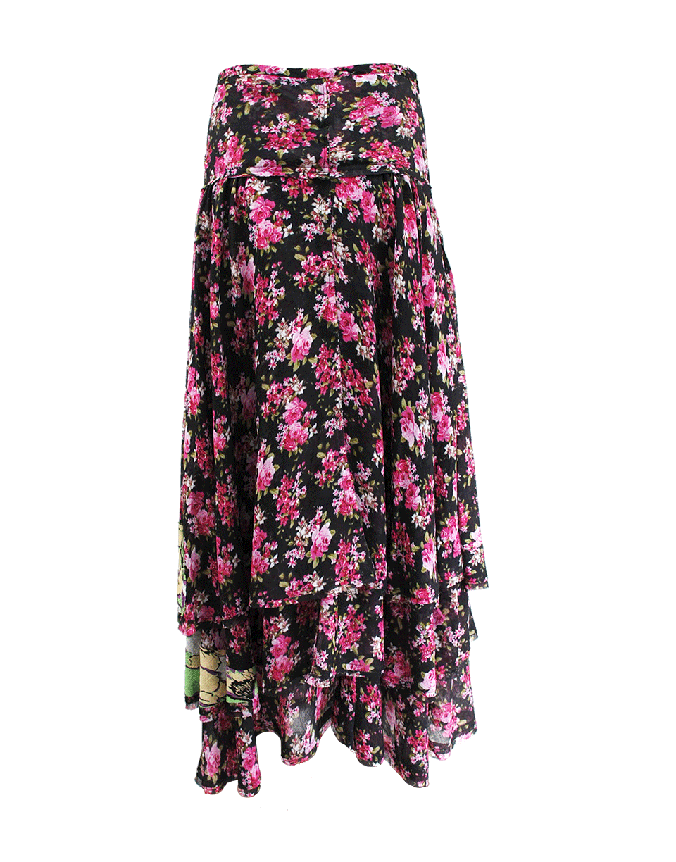 GREGORY PARKINSON-Long Tiered Floral Skirt-