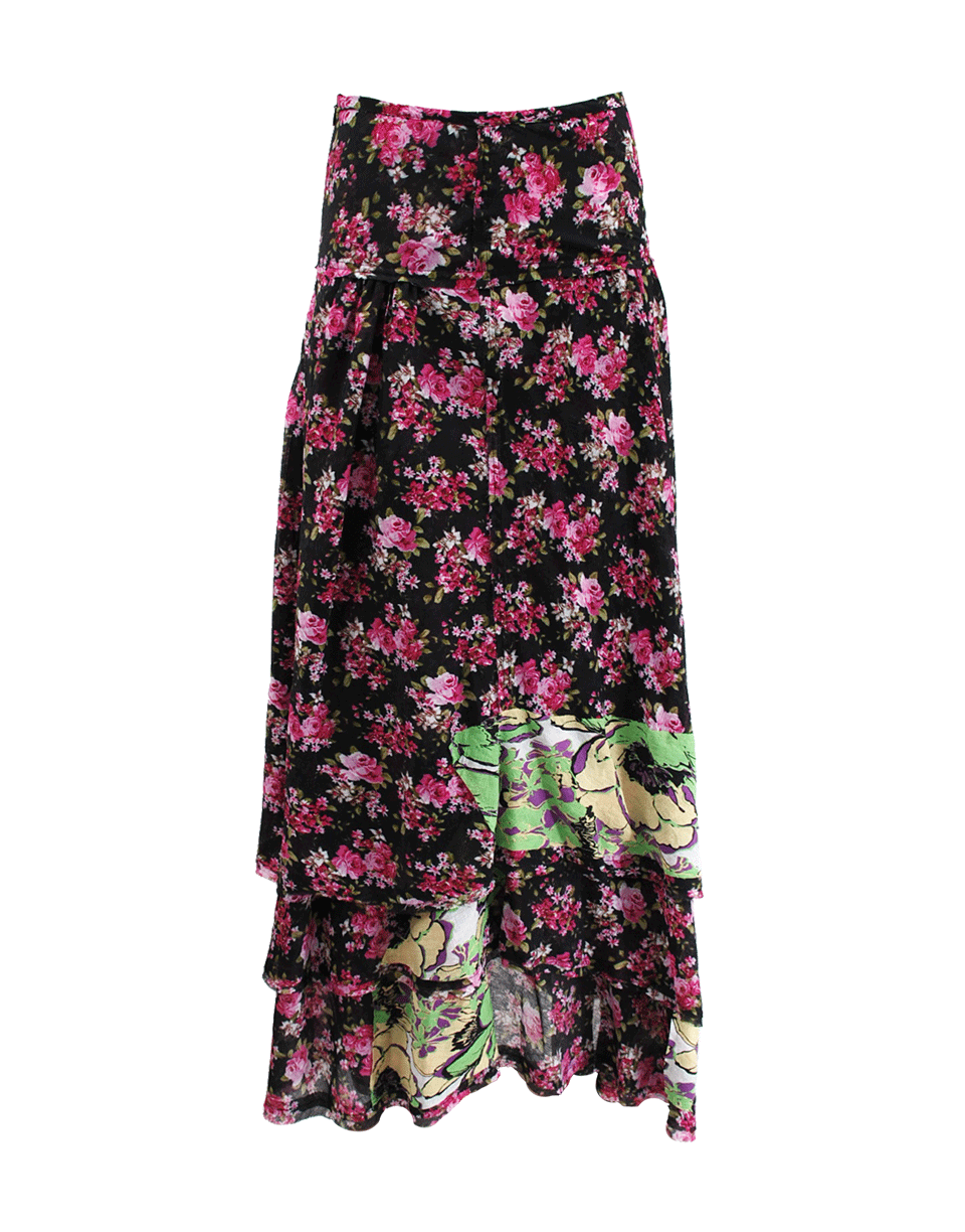 GREGORY PARKINSON-Long Tiered Floral Skirt-