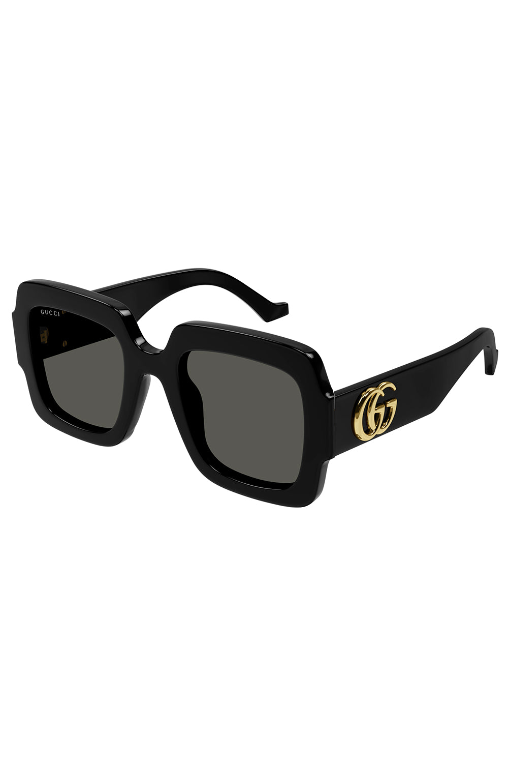 Square Frame Double G Sunglasses - Black Grey-BKBKGREY-ACCESSORIESUNGLASSES-GUCCI