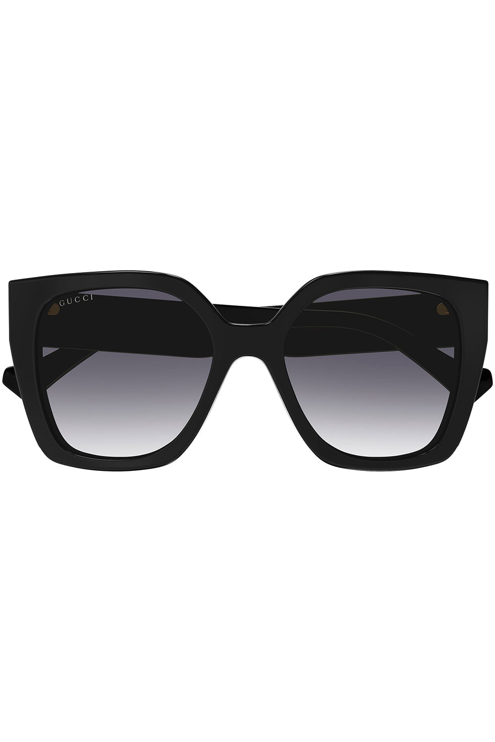 GUCCI-Striped Square Frame Sunglasses-BK/BK/GY