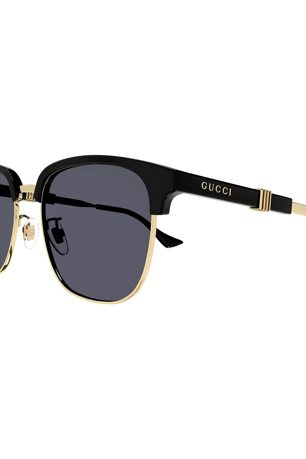 GUCCI-Square Sunglasses-BKGLDGRY