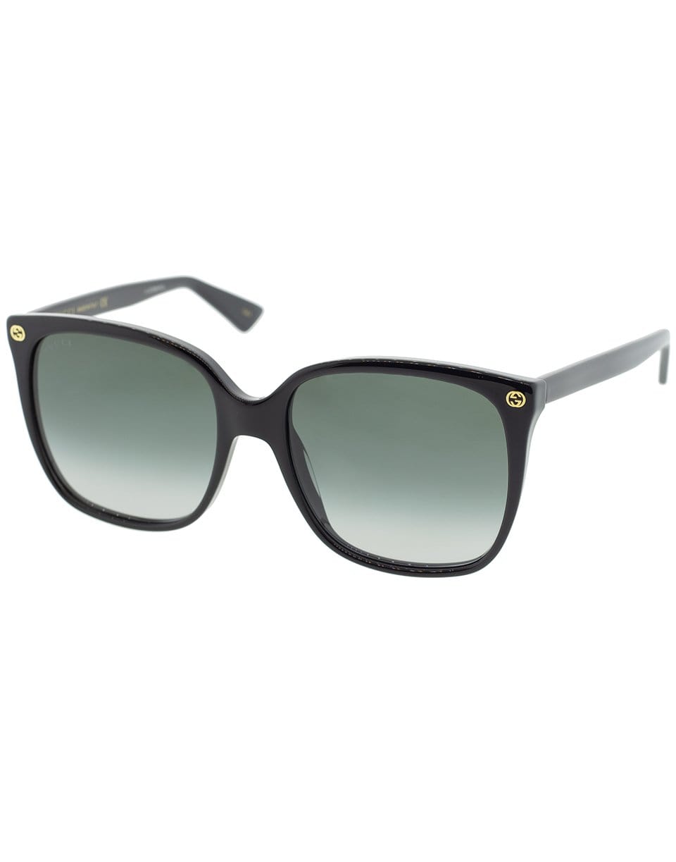 GUCCI-Black Acetate Cat-Eye Square Sunglasses-BLACK