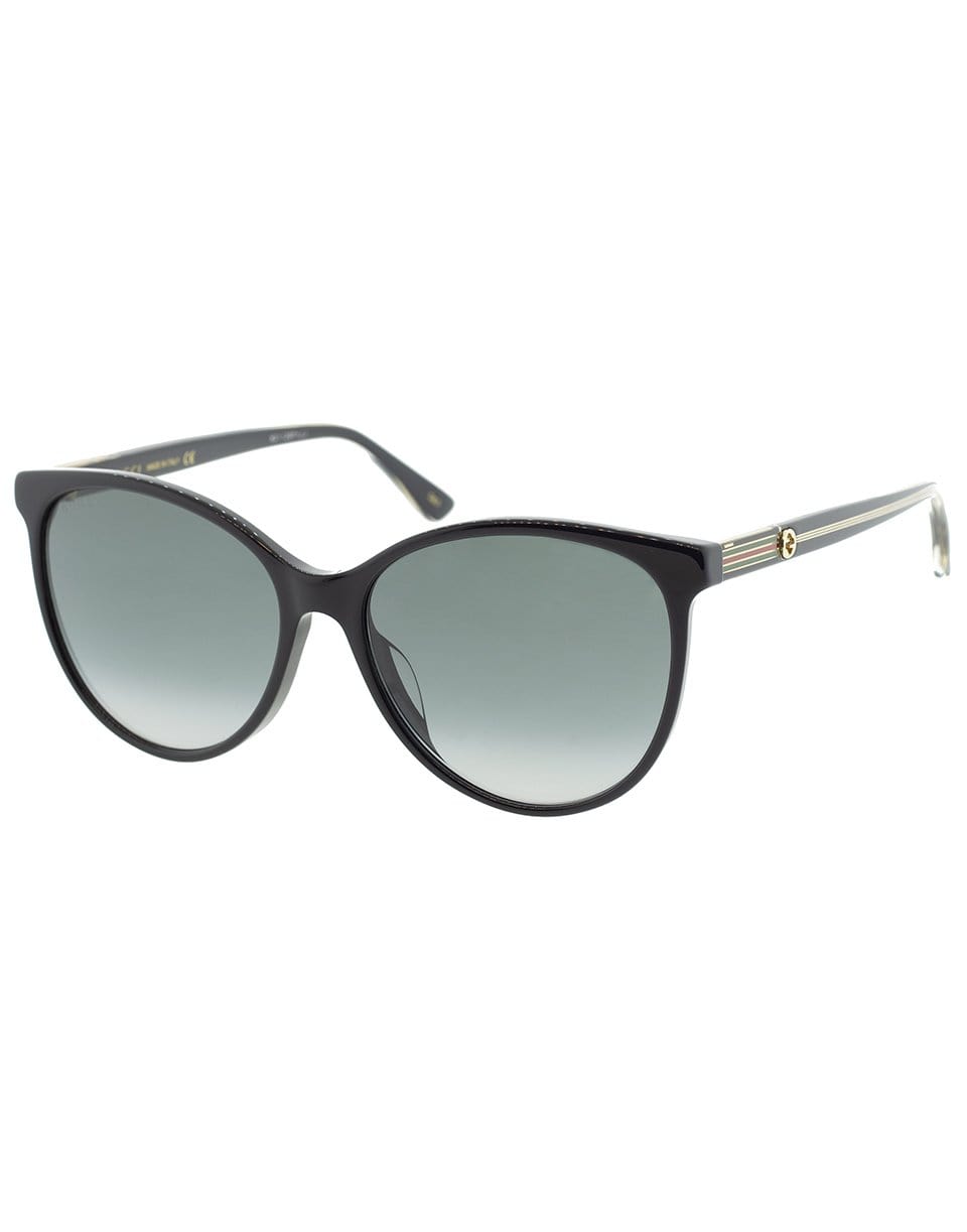 GUCCI-Black Acetate Cat-Eye Sunglasses-BLACK