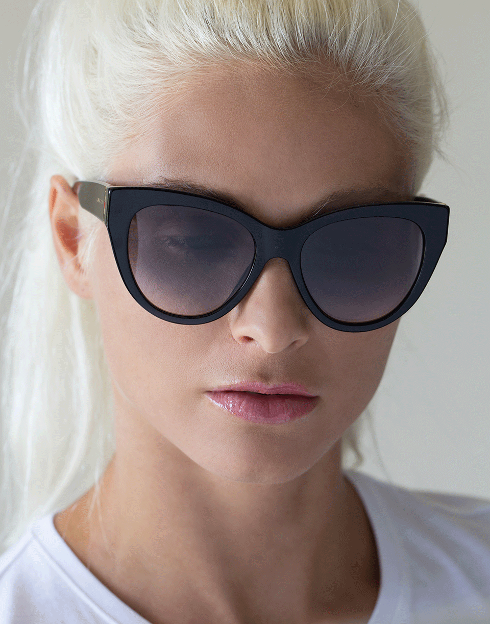 GUCCI-Black Cat-Eye Sunglasses-BLACK