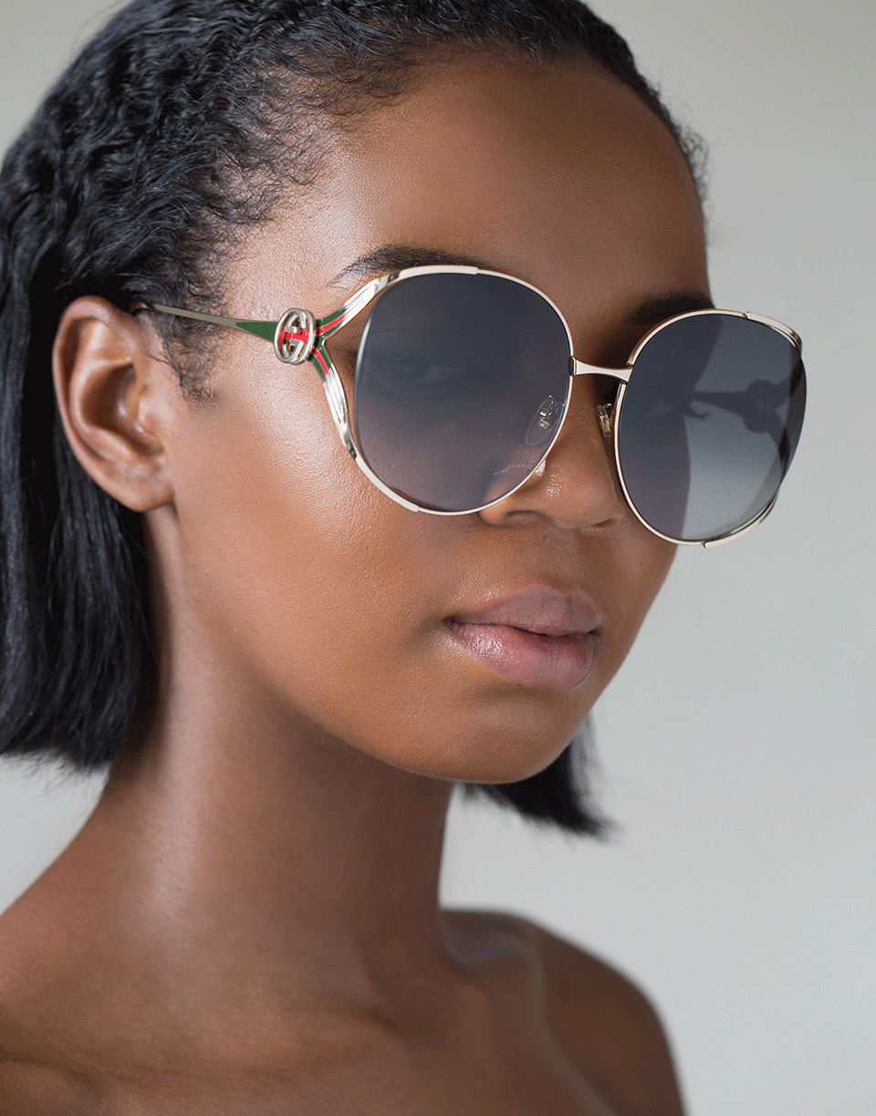 GUCCI-Black Square Frame Sunglasses-BLACK