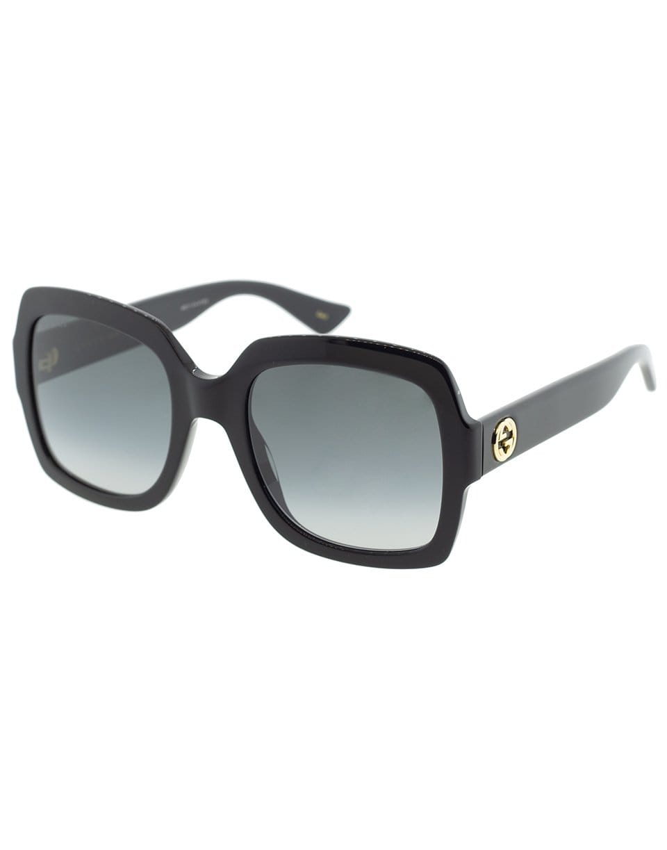 GUCCI-Black Thick Frame Sunglasses-BLACK