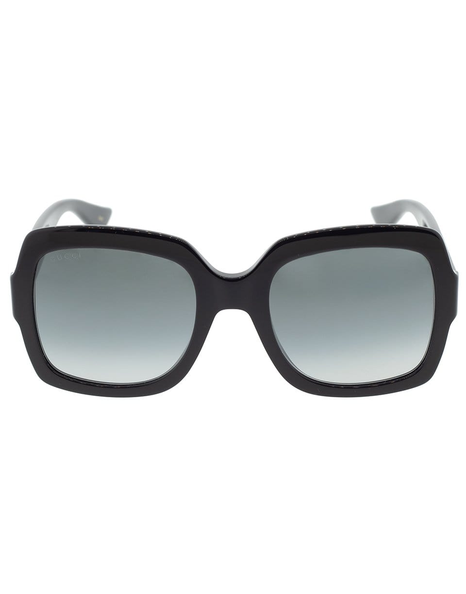 GUCCI-Black Thick Frame Sunglasses-BLACK